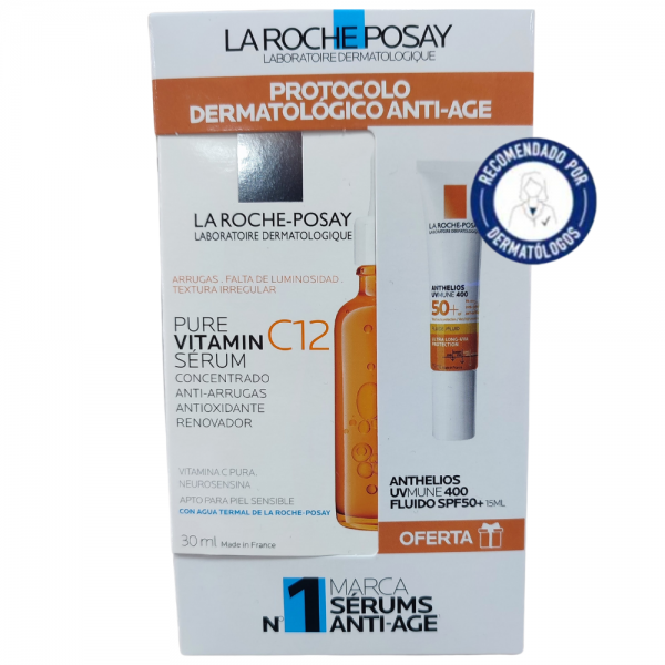 LA ROCHE POSAY PACK SERUM PURE VITAMIN C12 30ML+ FLUIDO INVIS.SPF50+ 15ML