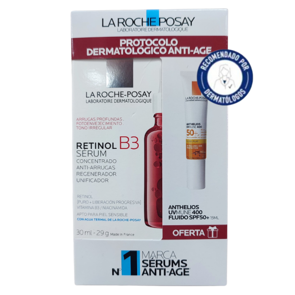LA ROCHE POSAY PACK SERUM RETINOL 30ML B3 + FLUIDO INV SPF50+ 15ML